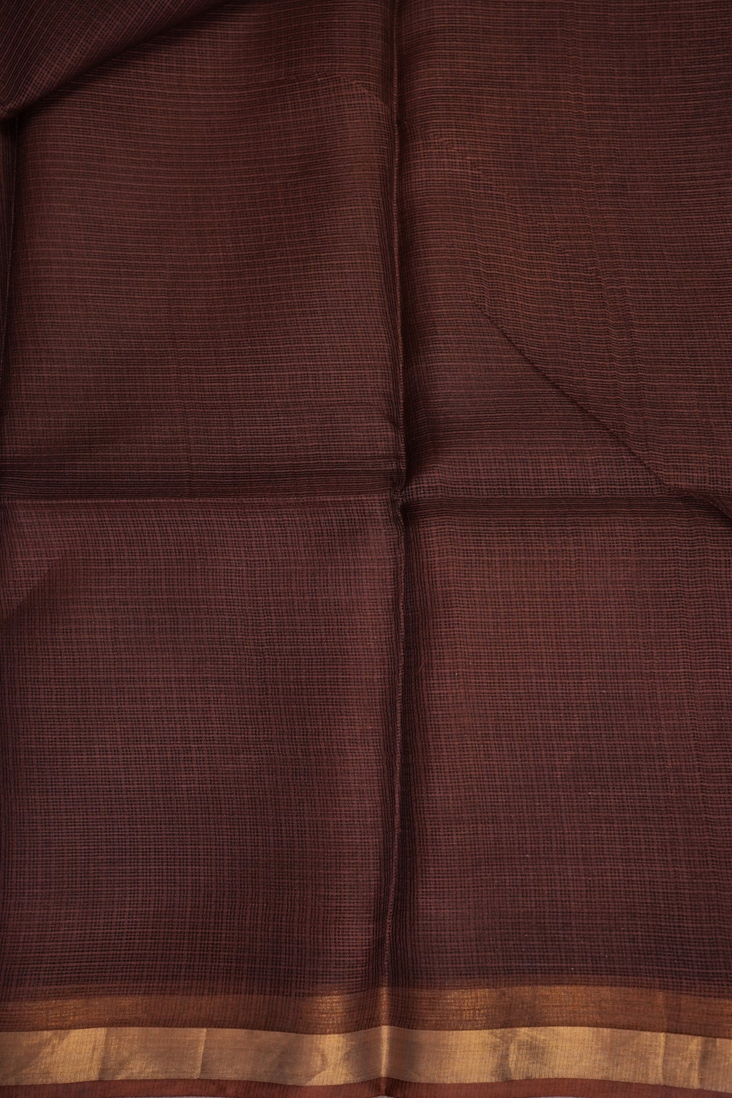 Silk Kota Plain Saree - Coffee