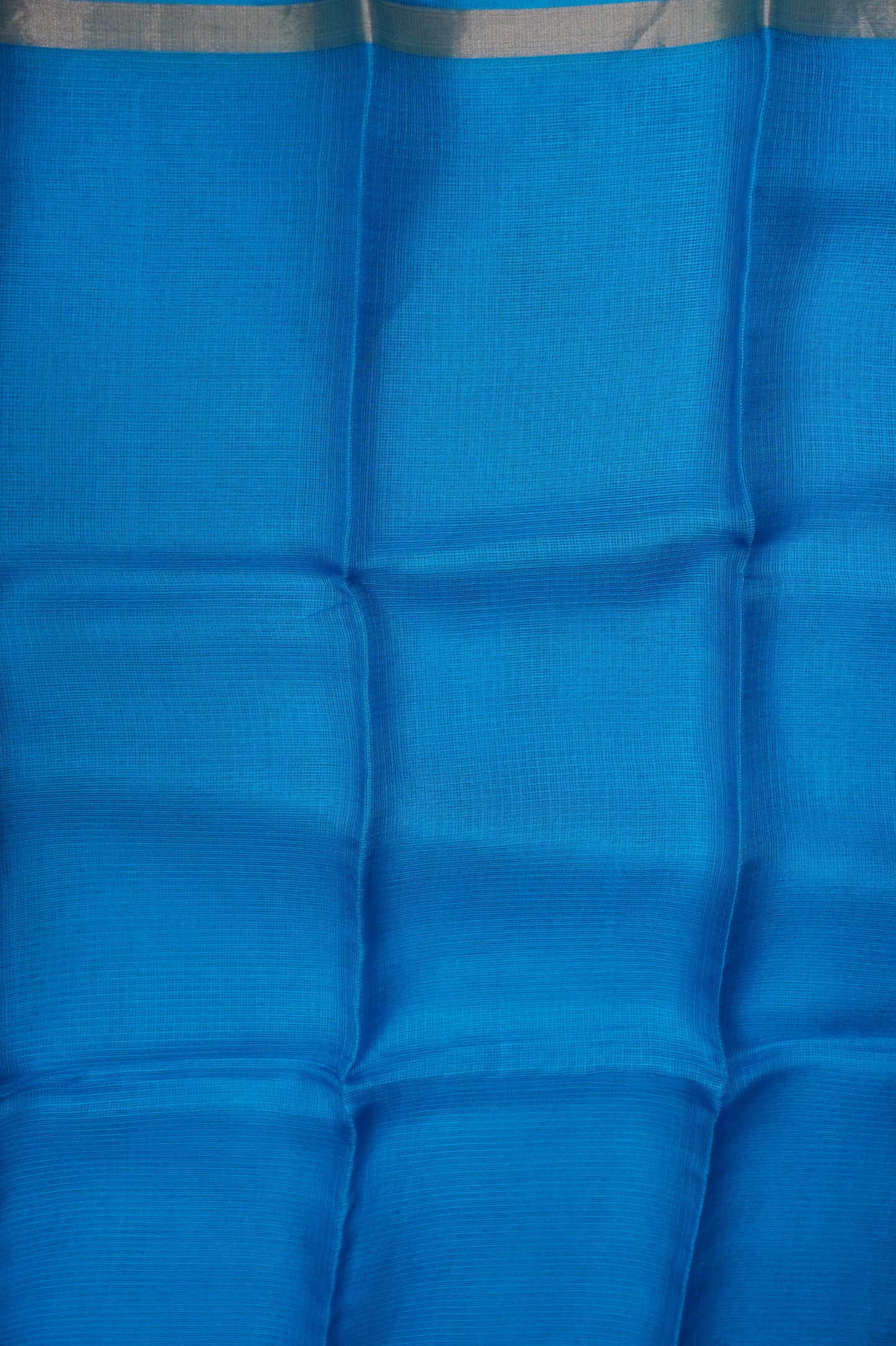 Silk Kota Plain Saree - Blue