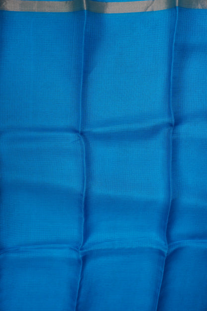 Silk Kota Plain Saree - Blue