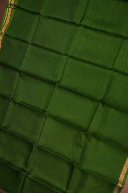 Silk Kota Plain Saree - Green