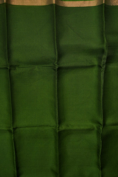 Silk Kota Plain Saree - Green