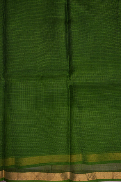 Silk Kota Plain Saree - Green