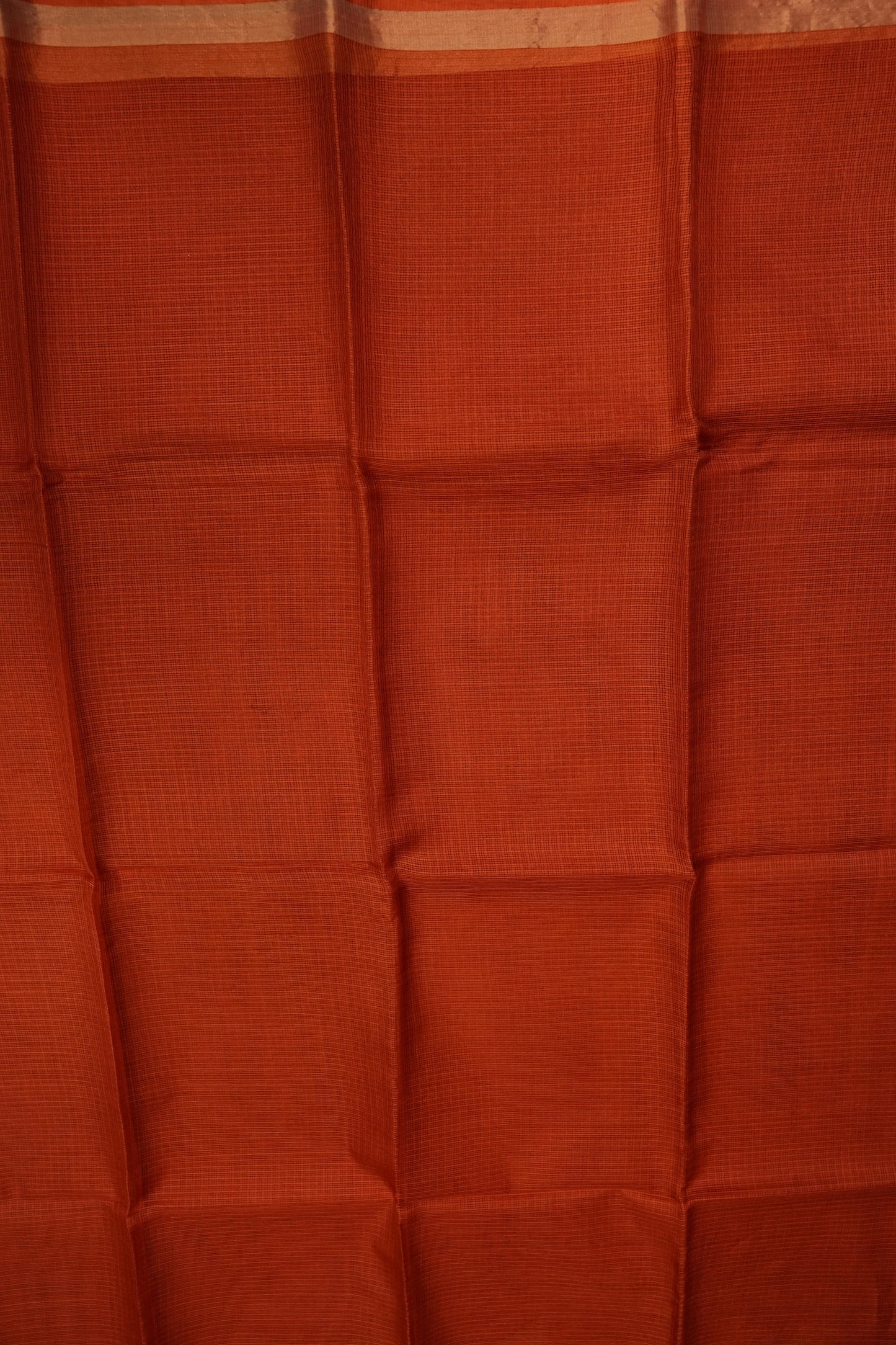 Silk Kota Plain Saree - Burnt Orange
