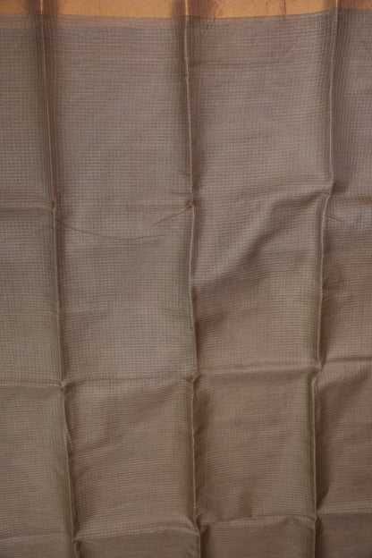Silk Kota Plain Saree - Sand Beige