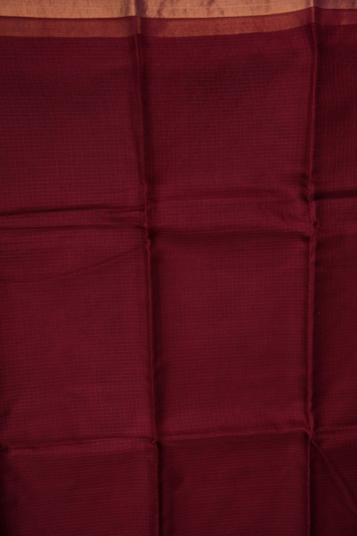 Silk Kota Plain Saree - Maroon