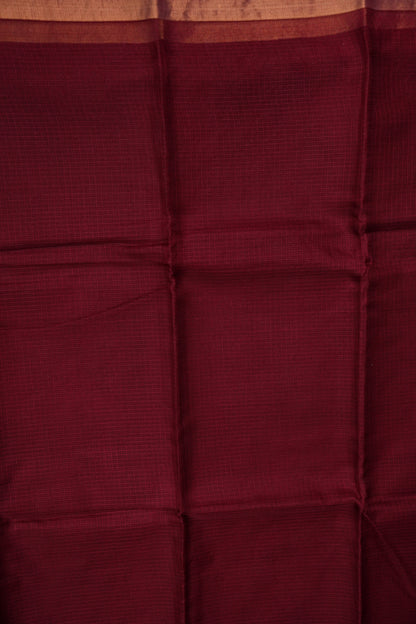 Silk Kota Plain Saree - Maroon