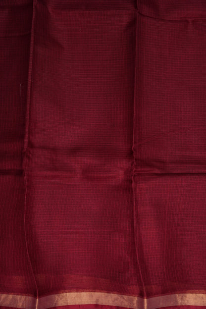 Silk Kota Plain Saree - Maroon
