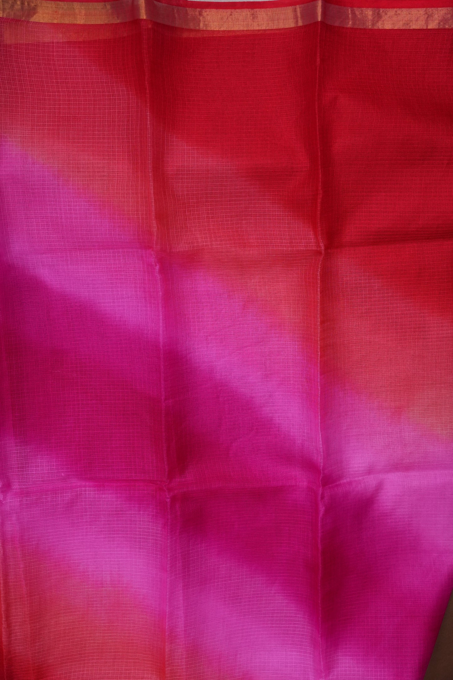 Silk Kota Multicolor Saree - Pink & Red Tones
