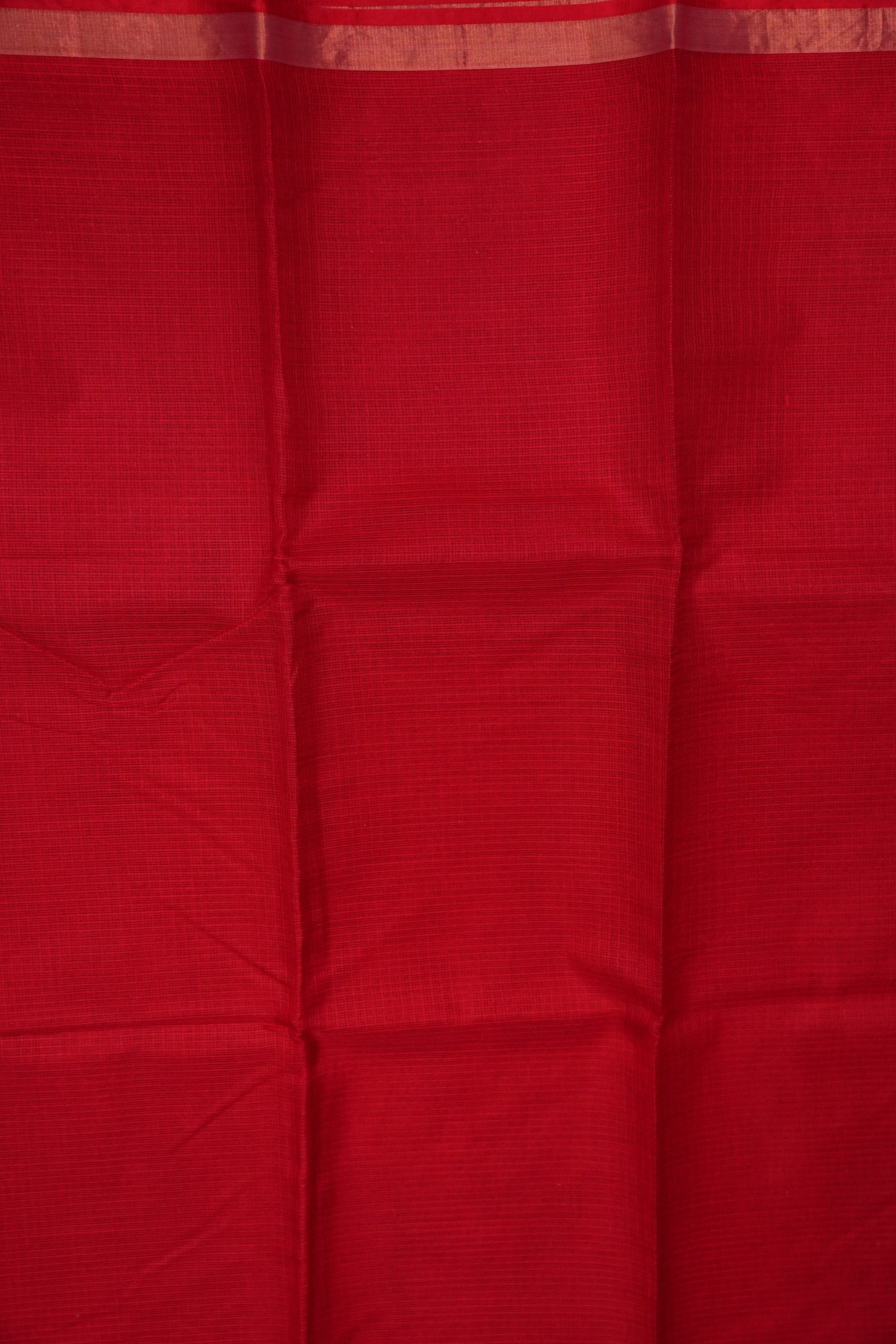 Silk Kota Plain Saree - Red