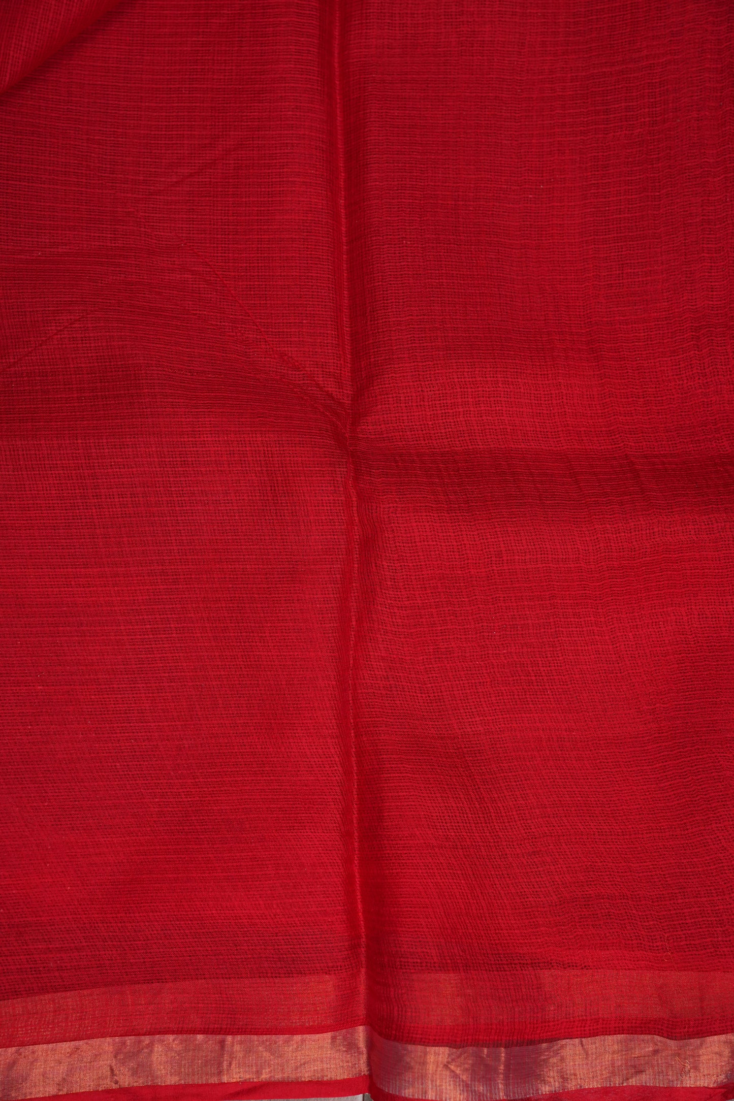 Silk Kota Plain Saree - Red