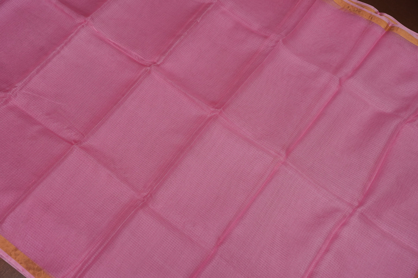 Silk Kota Plain Saree - Blush Pink