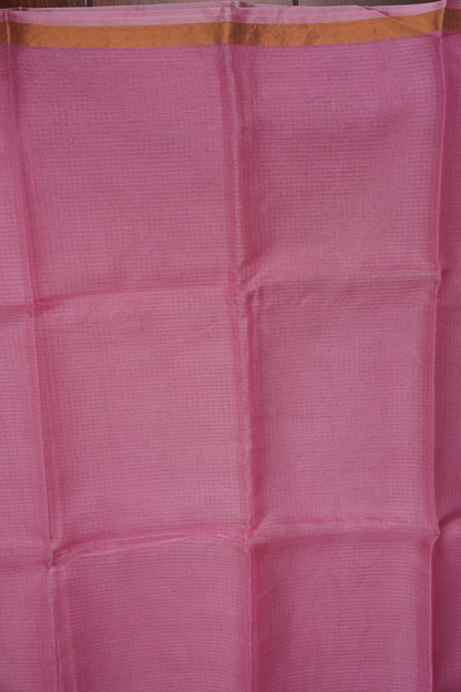 Silk Kota Plain Saree - Blush Pink