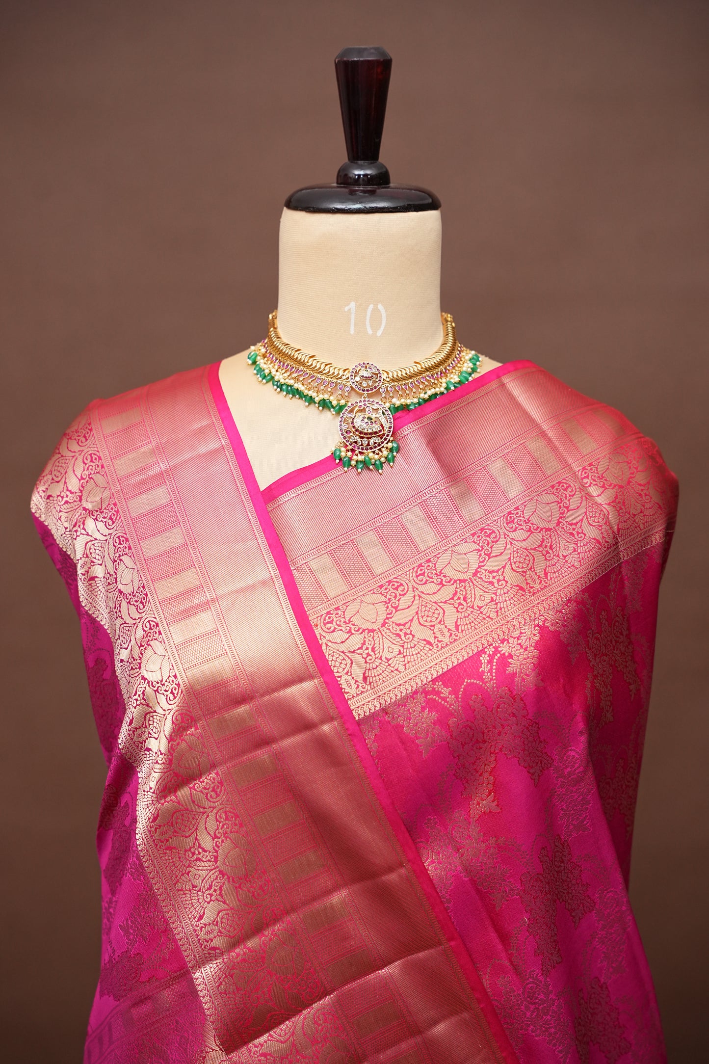 Pink Pure Kanchipuram Brocade Silk Saree|Silk Mark Certified
