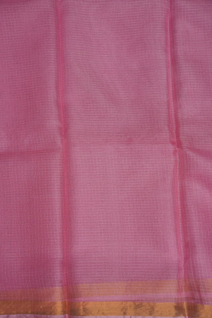 Silk Kota Plain Saree - Blush Pink