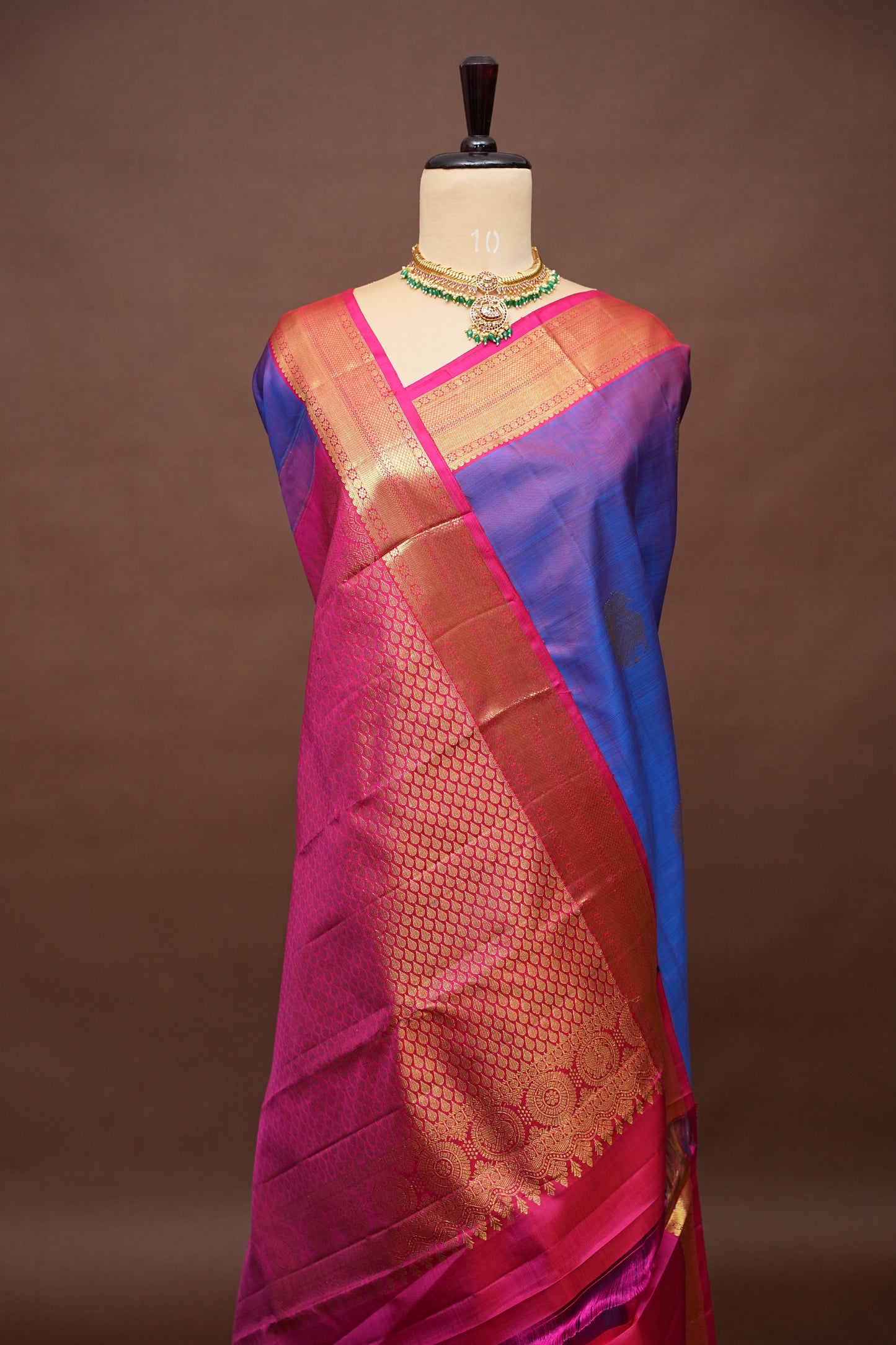 Purple & Pink Pure Kanchipuram Silk Saree|Silk Mark Certified