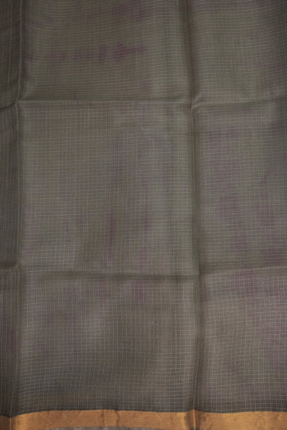 Silk Kota Shibori Tie & Dye Saree - Grey with Pink & White