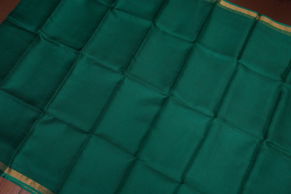Silk Kota Plain Saree - Teal Green