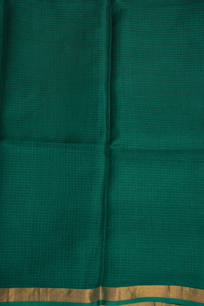 Silk Kota Plain Saree - Teal Green