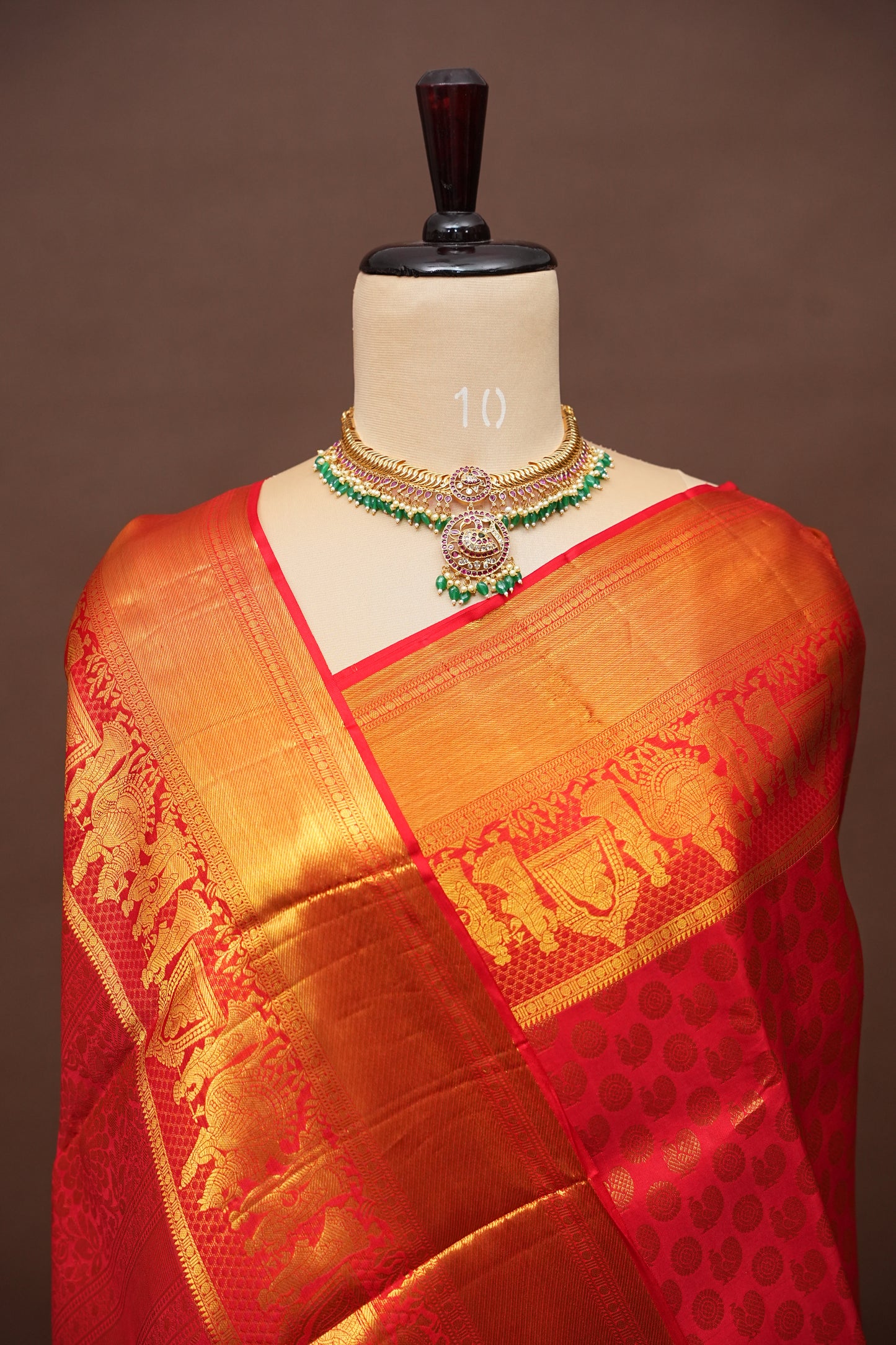 Crimson Red Bridal Pure Kanchipuram Silk Saree|Silk Mark Certified