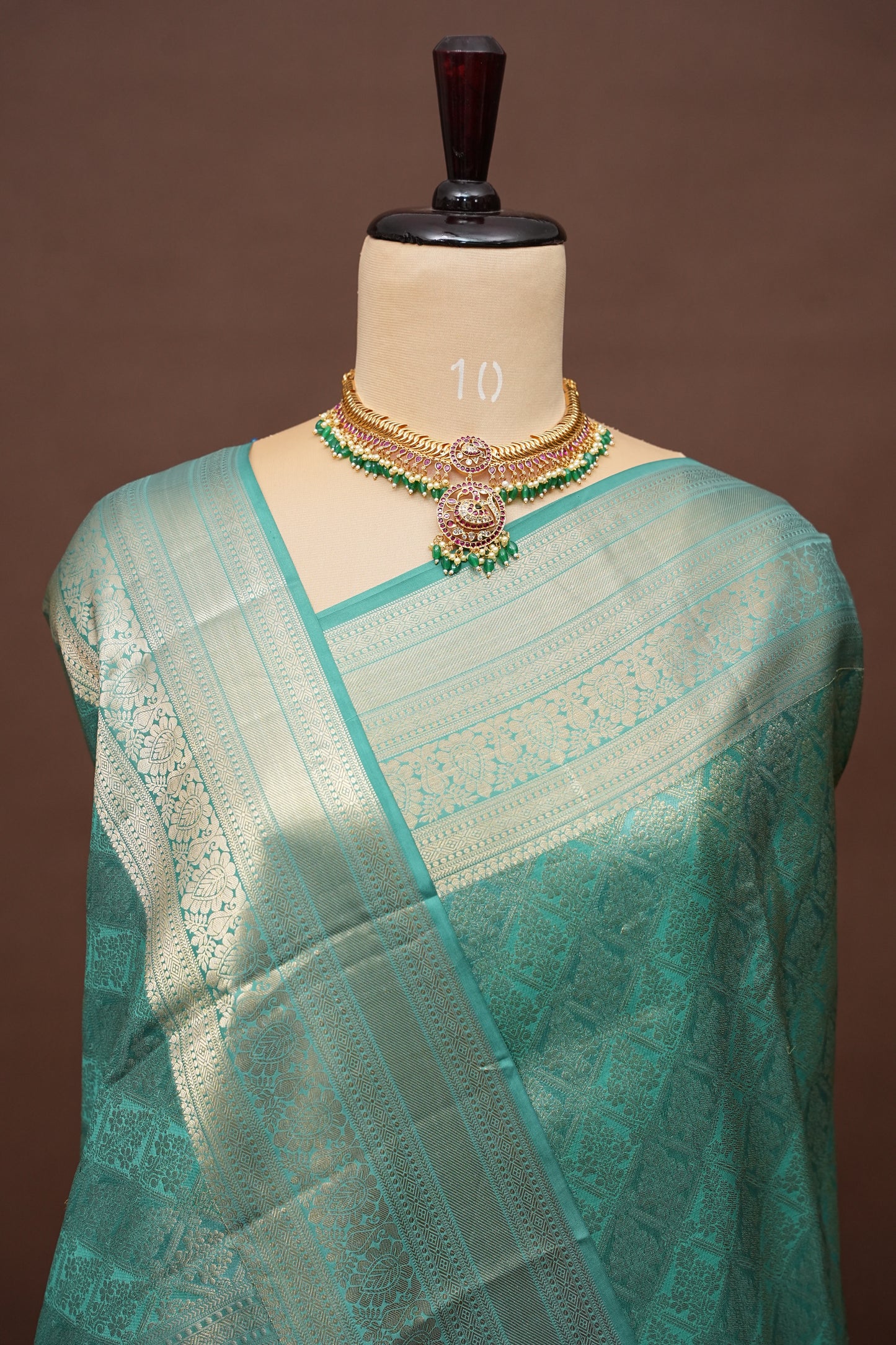 Aqua Green Pure Kanchipuram Silk Saree|Silk Mark Certified