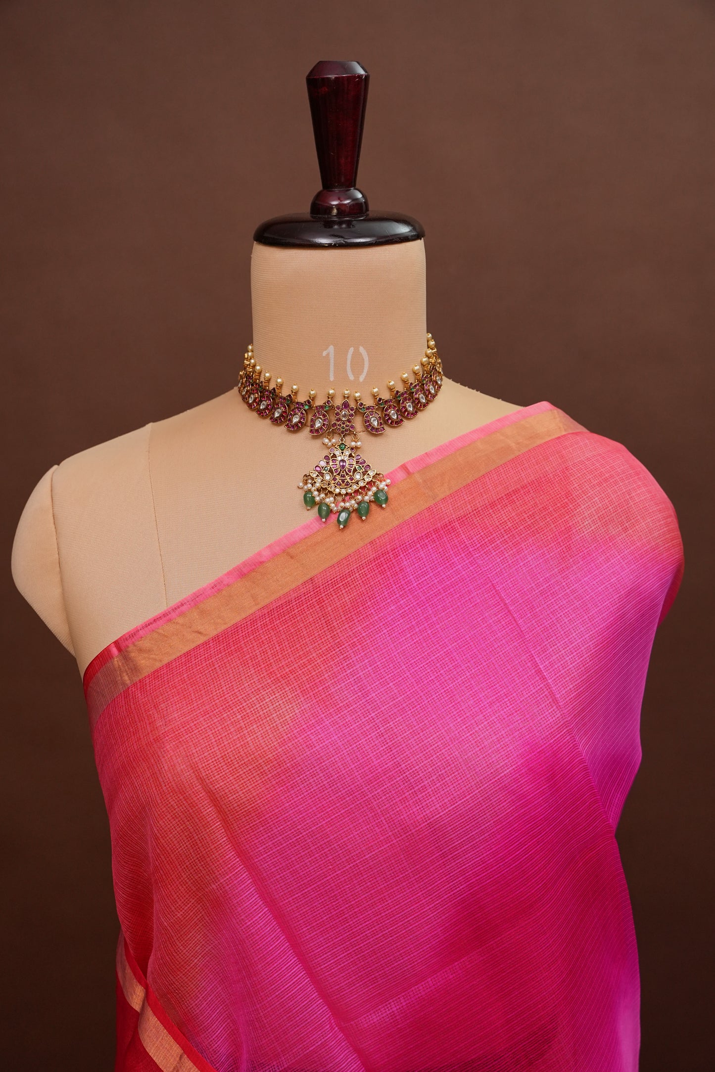 Silk Kota Multicolor Saree - Pink & Red Tones