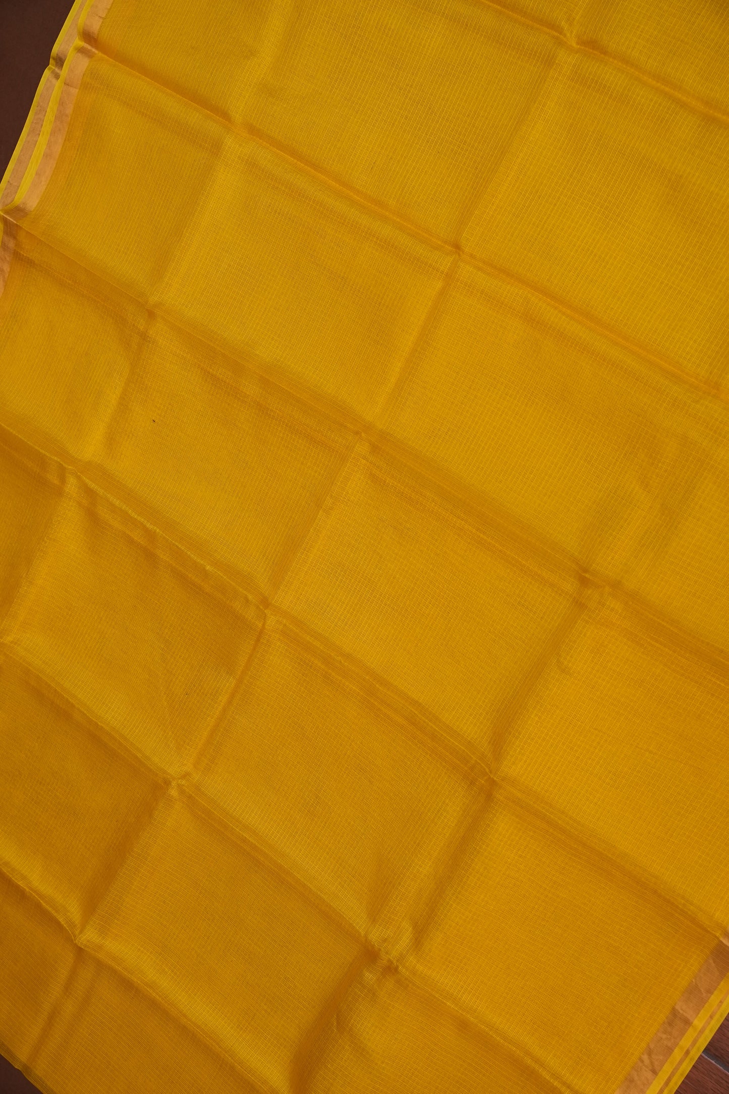 Silk Kota Plain Saree - Yellow