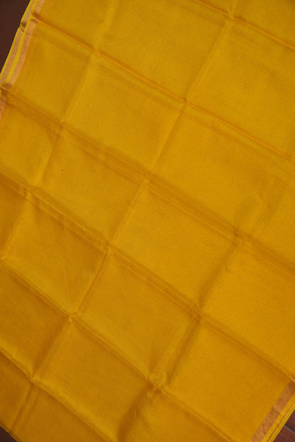 Silk Kota Plain Saree - Yellow