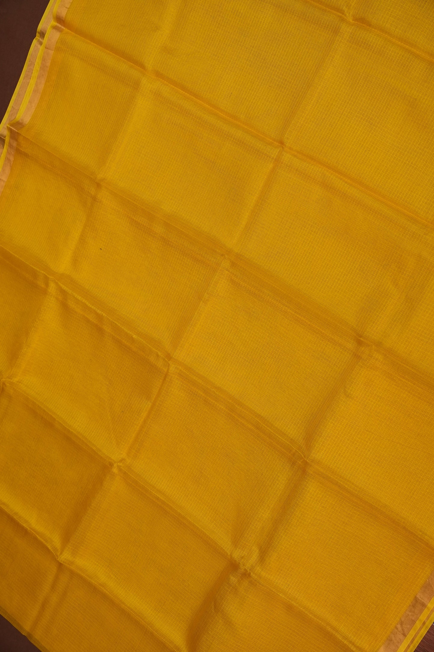 Silk Kota Plain Saree - Yellow