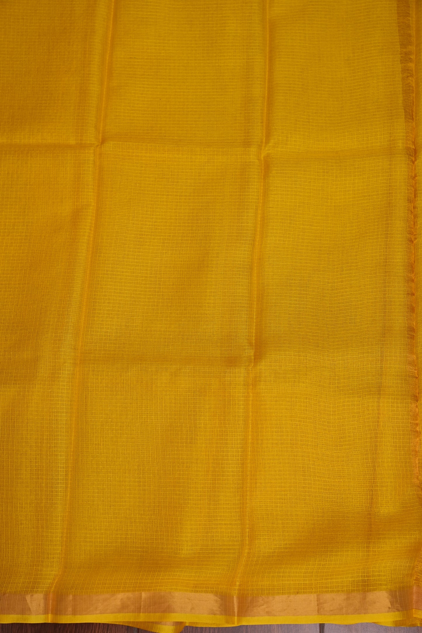 Silk Kota Plain Saree - Yellow