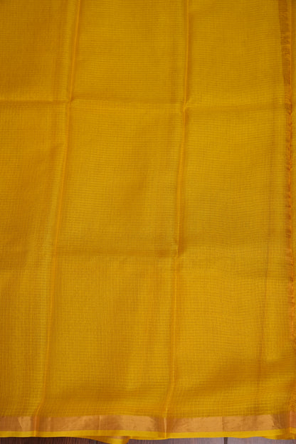 Silk Kota Plain Saree - Yellow