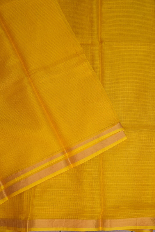 Silk Kota Plain Saree - Yellow