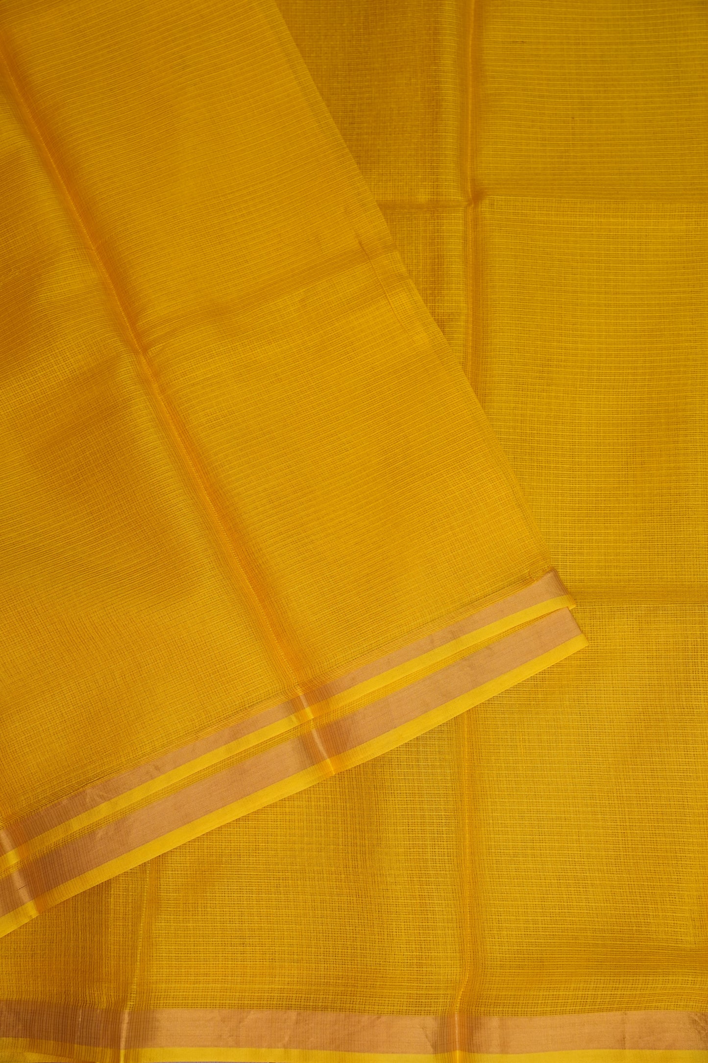 Silk Kota Plain Saree - Yellow