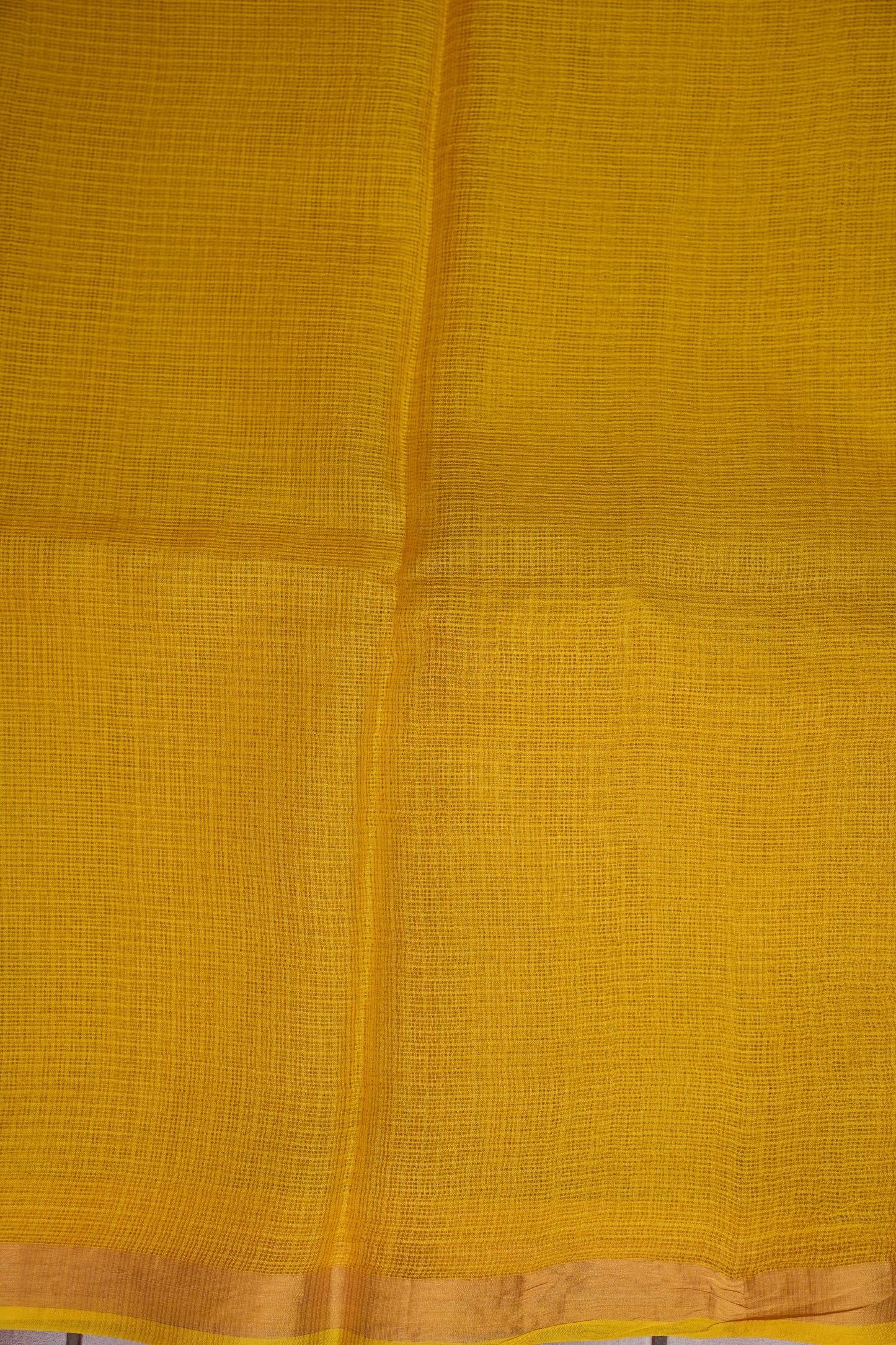 Silk Kota Plain Saree - Yellow