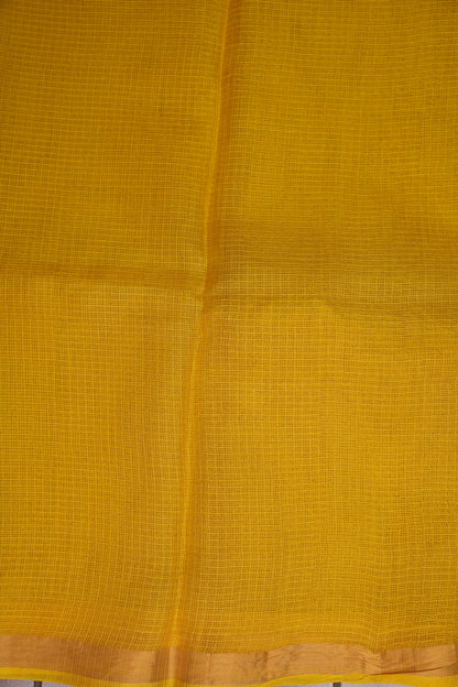 Silk Kota Plain Saree - Yellow