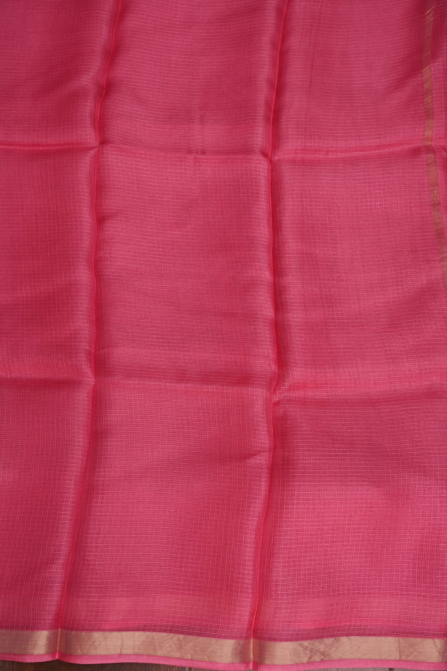 Silk Kota Plain Saree - Candy Pink