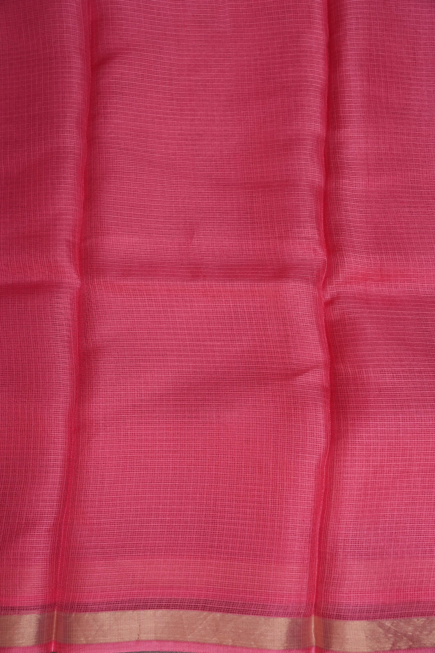 Silk Kota Plain Saree - Candy Pink