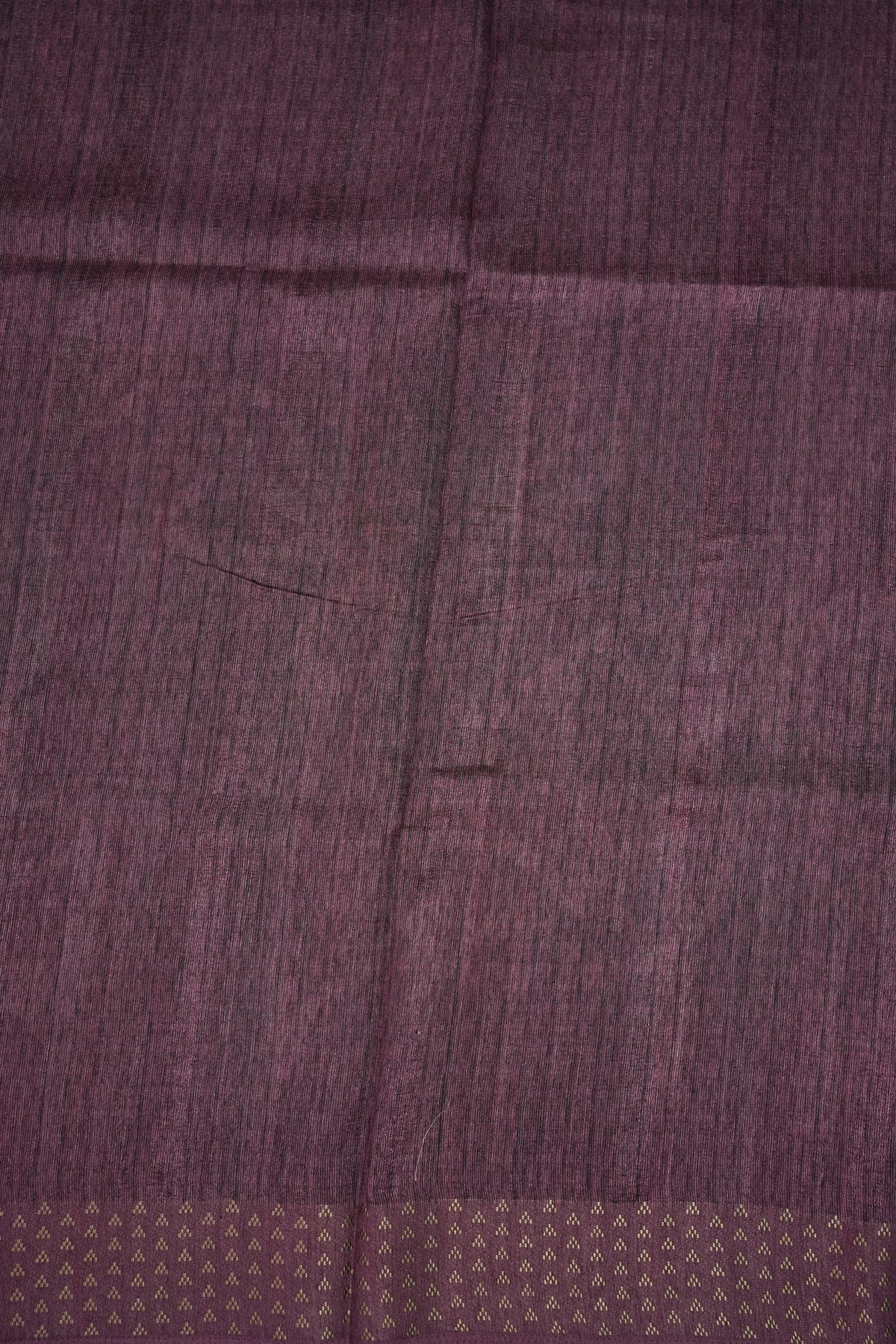 Semi Tussar Saree with Floral Printed Pallu & Striped Blouse – Charcoal Grey & Plum