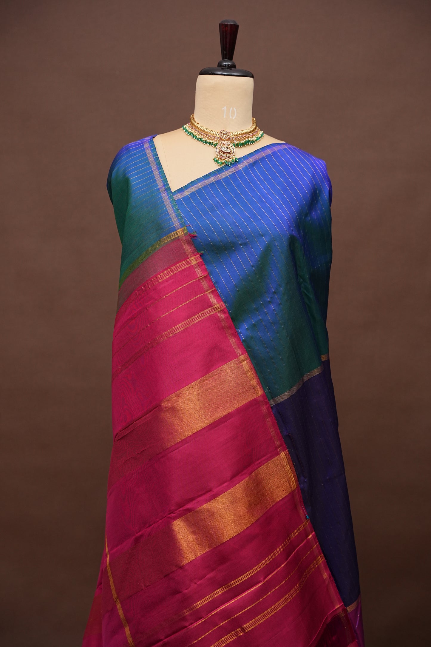 Designer Multicolor Pure Kanchipuram Silk Saree in Ombre Pattern|Silk Mark Certified