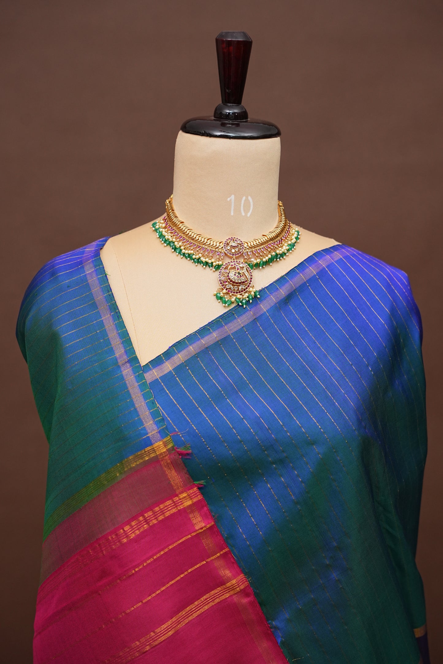 Designer Multicolor Pure Kanchipuram Silk Saree in Ombre Pattern|Silk Mark Certified