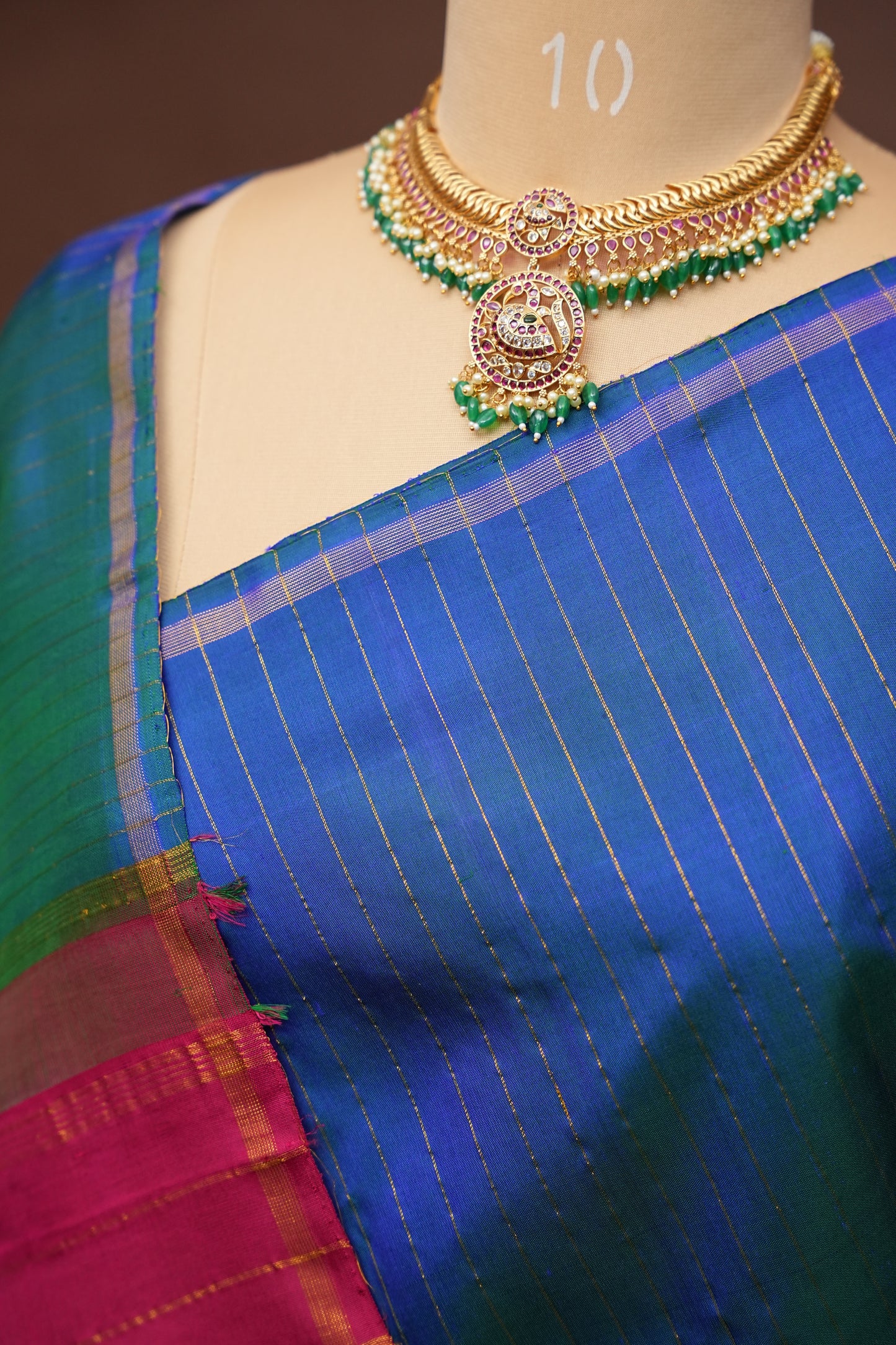 Designer Multicolor Pure Kanchipuram Silk Saree in Ombre Pattern|Silk Mark Certified