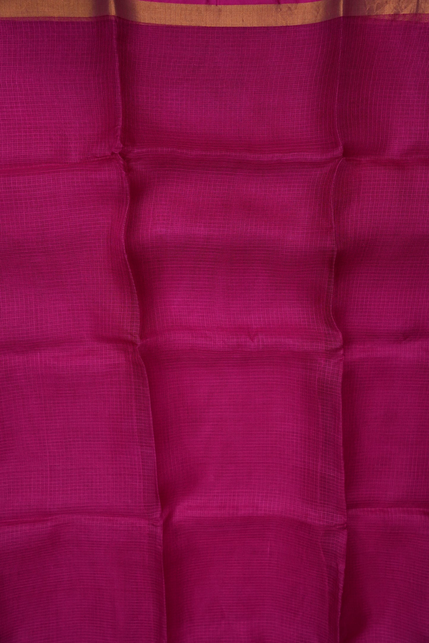 Silk Kota Plain Saree - Dark Pink