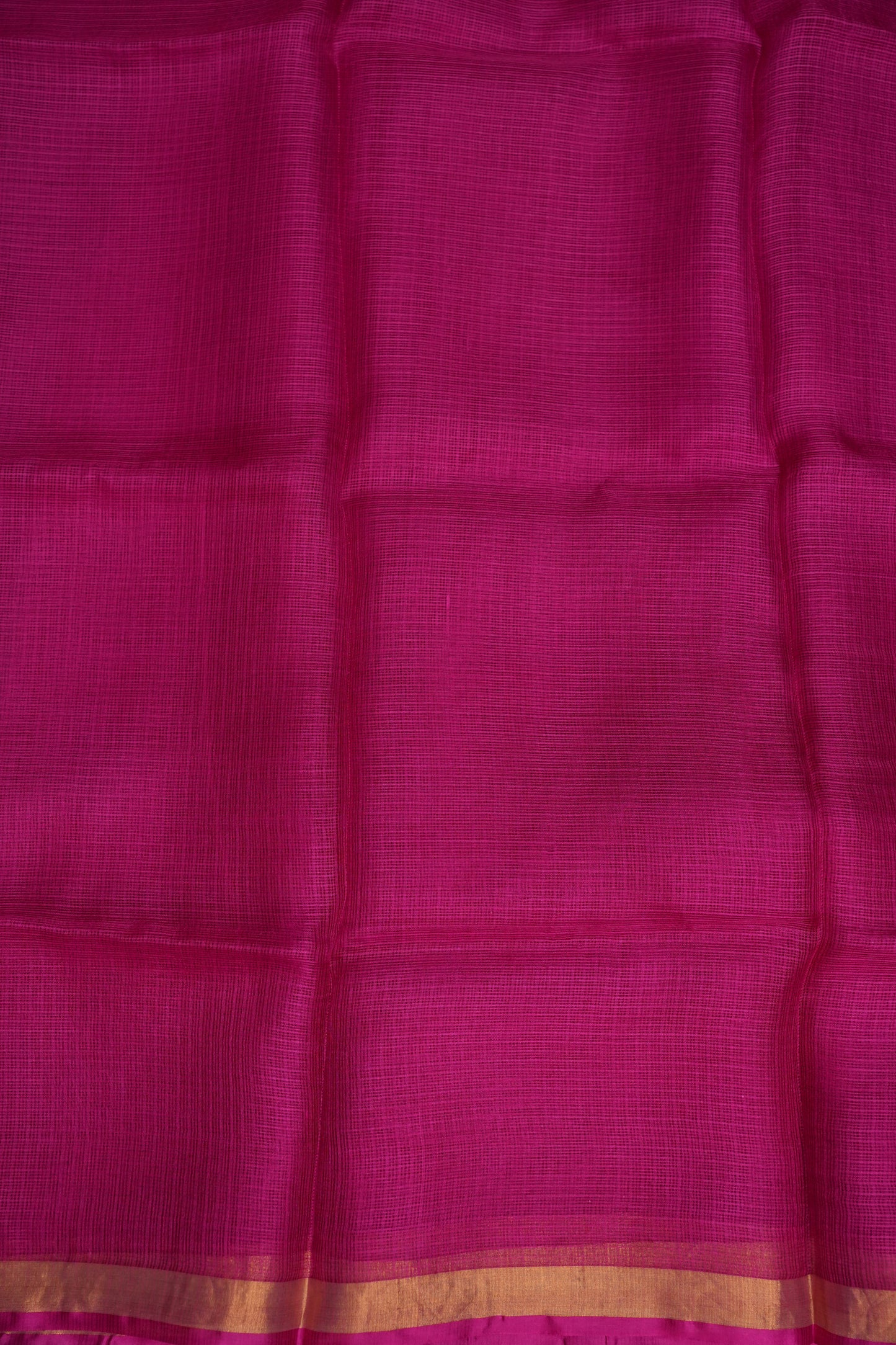Silk Kota Plain Saree - Dark Pink
