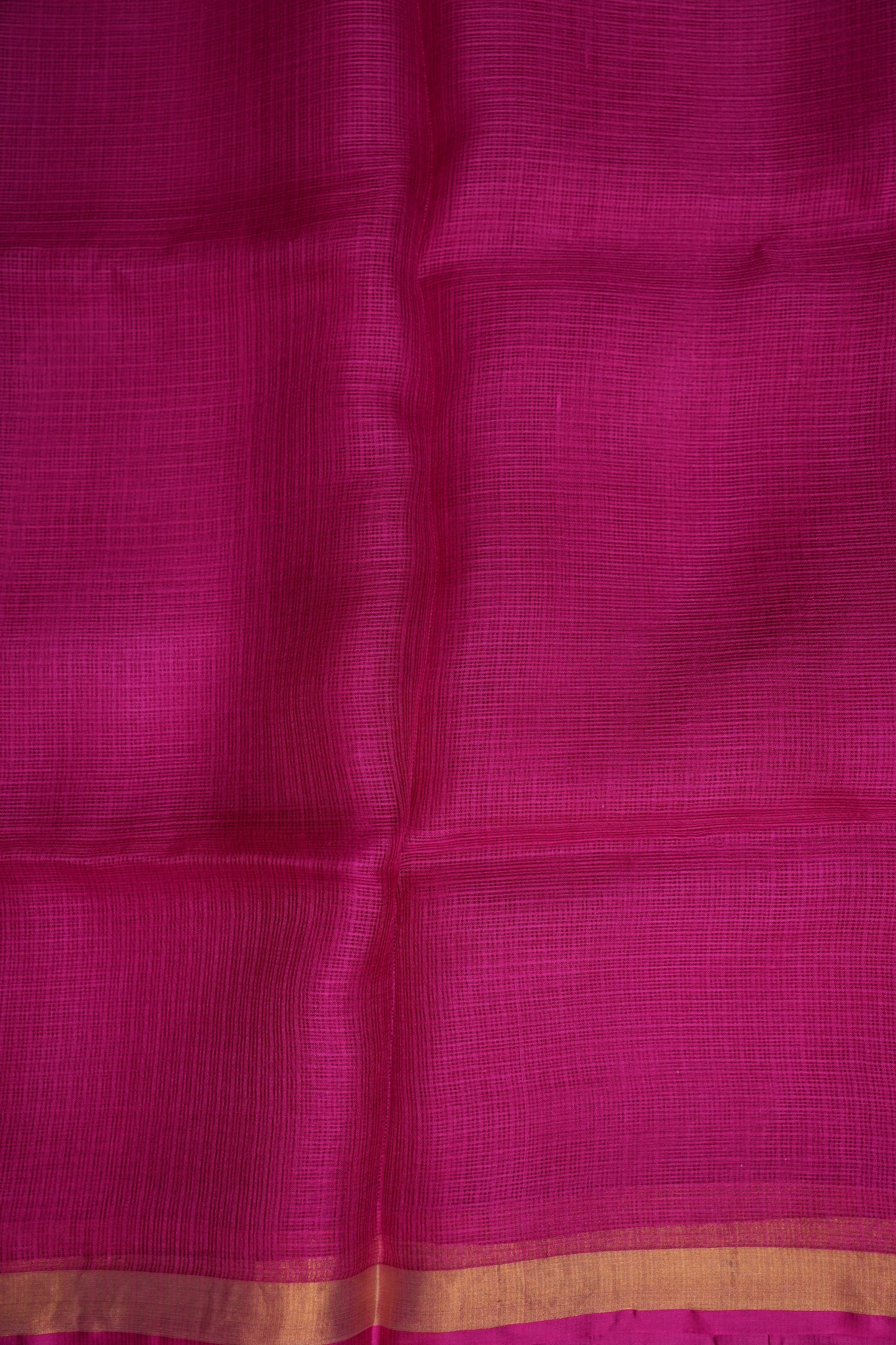 Silk Kota Plain Saree - Dark Pink