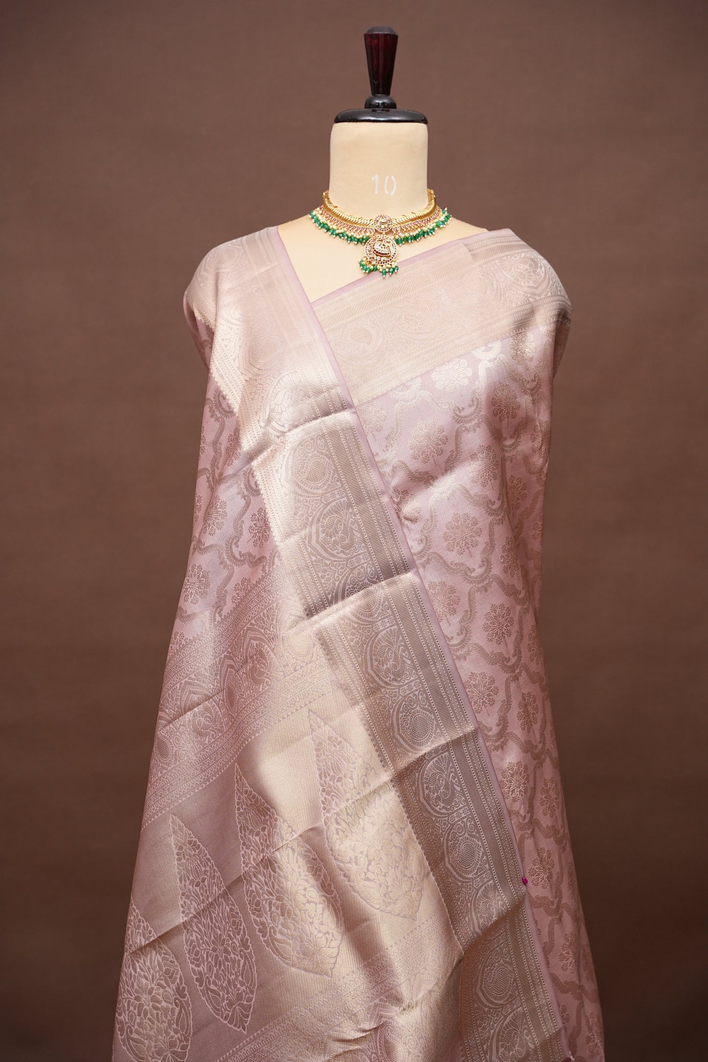 Pastel Nude Shade Pure Kanchipuram Silk Saree|Silk Mark Certified