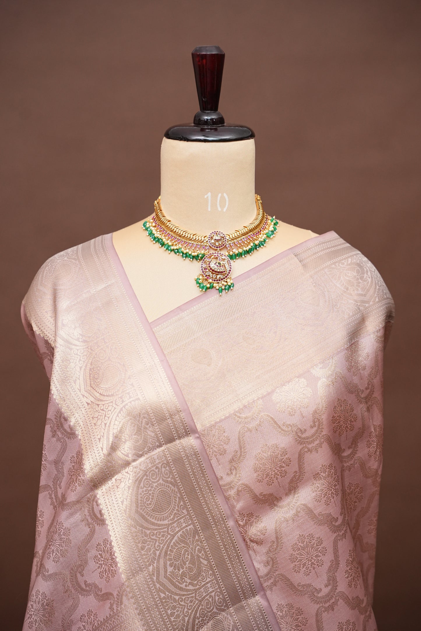 Pastel Nude Shade Pure Kanchipuram Silk Saree|Silk Mark Certified