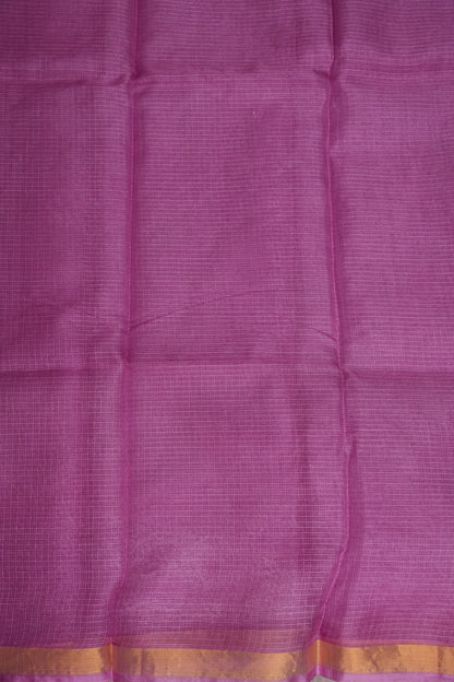 Silk Kota Plain Saree - Candy Pink