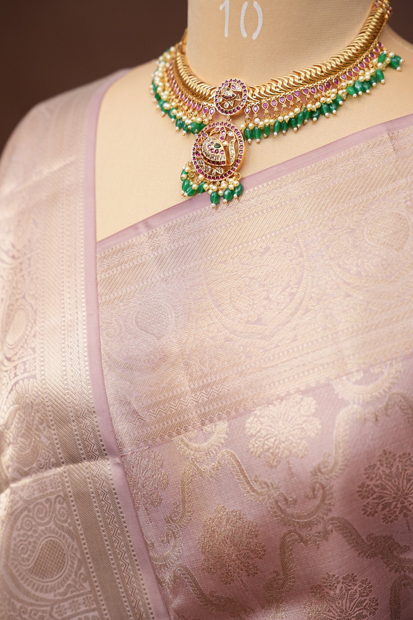Pastel Nude Shade Pure Kanchipuram Silk Saree|Silk Mark Certified