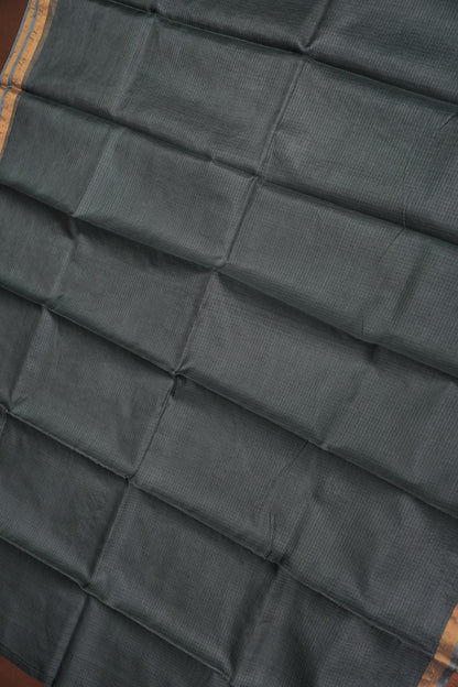 Silk Kota Plain Saree - Grey