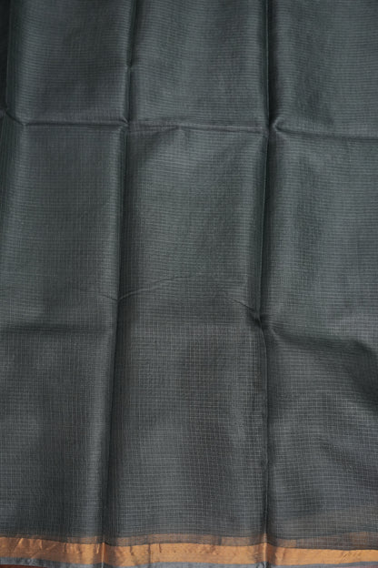 Silk Kota Plain Saree - Grey