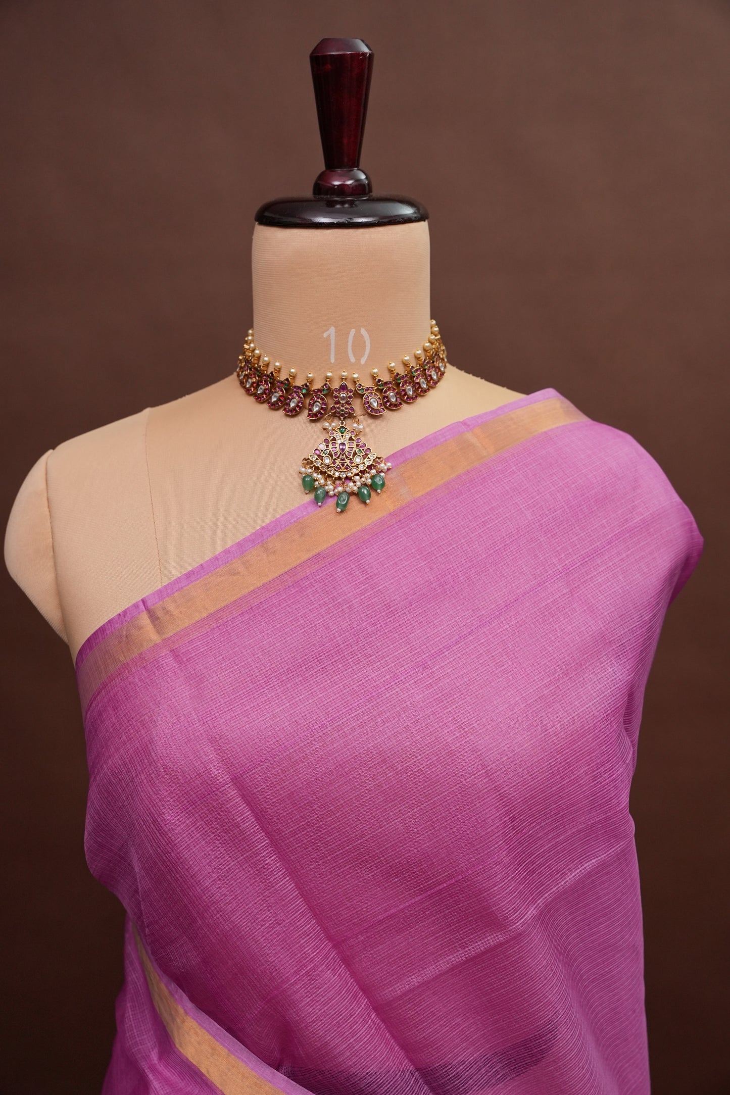Silk Kota Plain Saree - Candy Pink